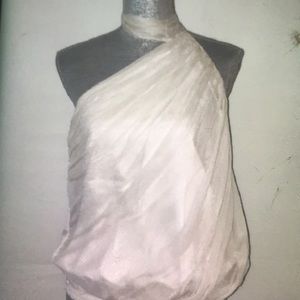 Bebe cream chiffon shirt size large